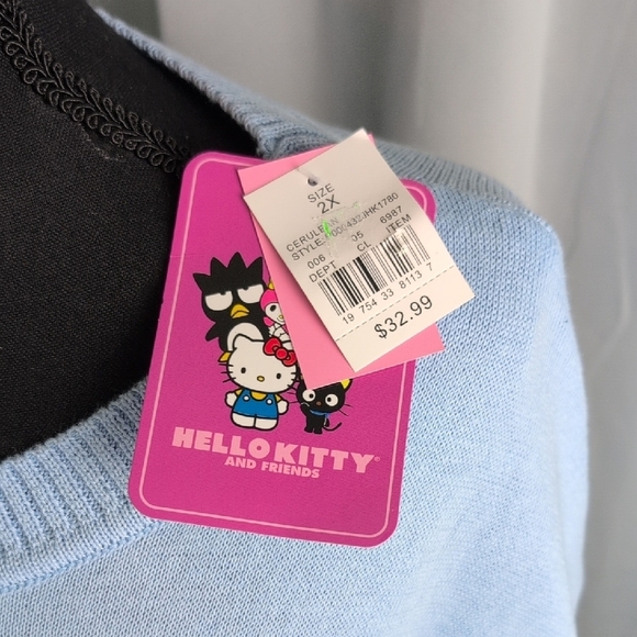 CinnamoRoll Blue and Pink Crew Neck Sweater with Design. NWT - Picture 4 of 6